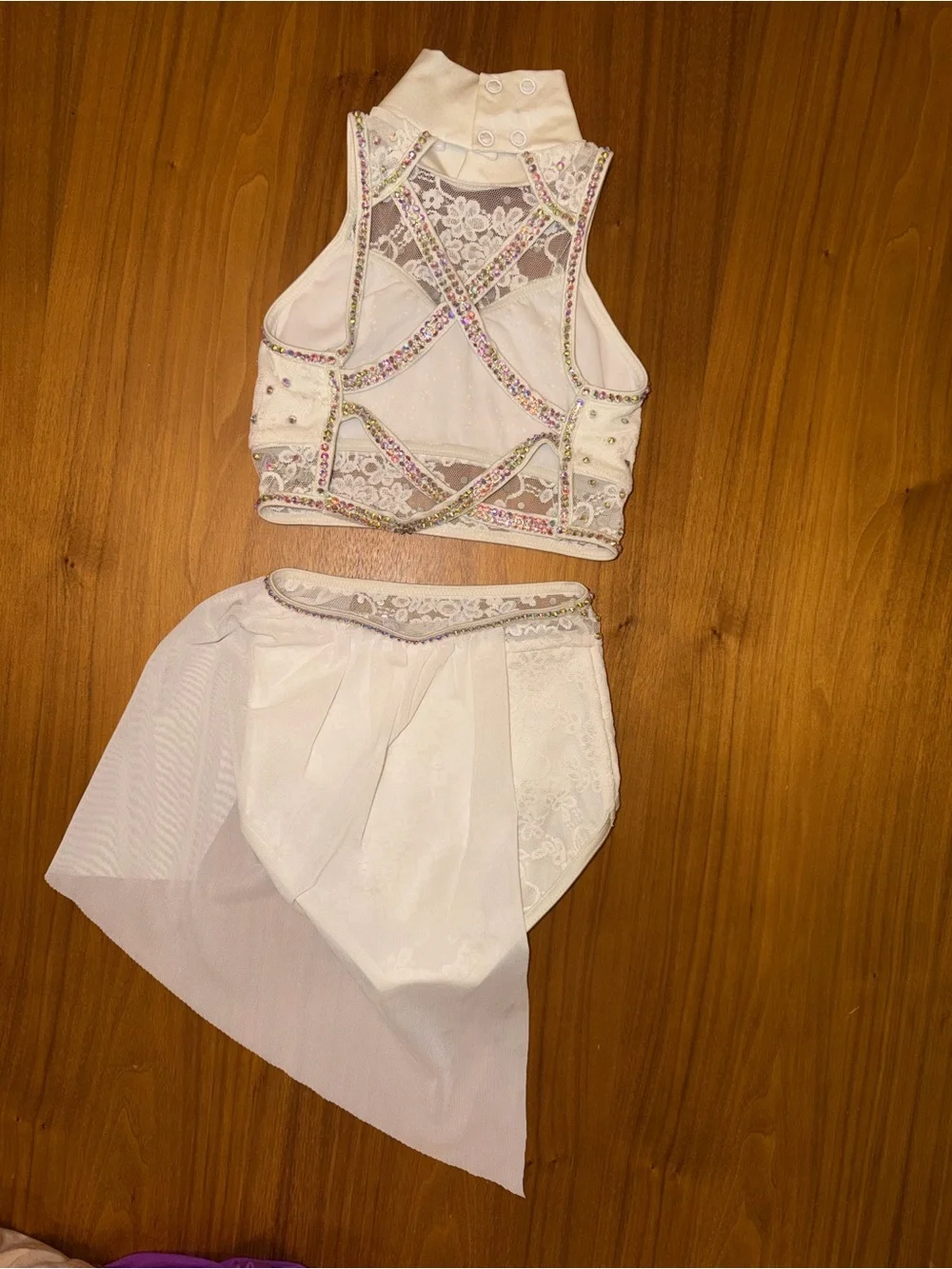 White Lace Lyrical Dance Costume Child Small